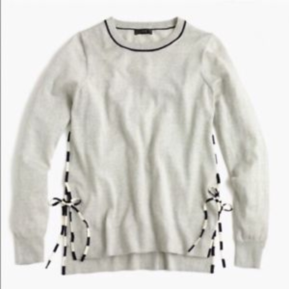 J. Crew Side-slit sweater with striped ties